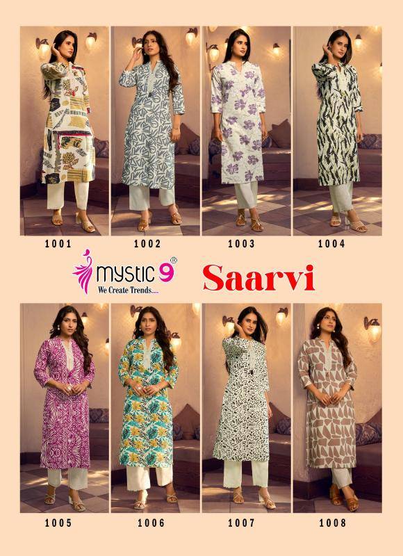 Mystic9 saarvi vol 1 coord set Latest kurti collections wholesale Mumbai